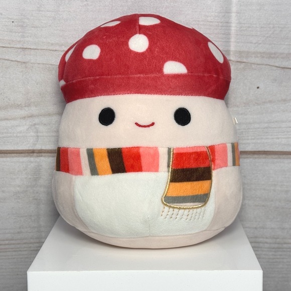Squishmallows Other - Squishmallows Malcolm the Mushroom 8 Inch Plush Scarf Winter Edition Kellytoy